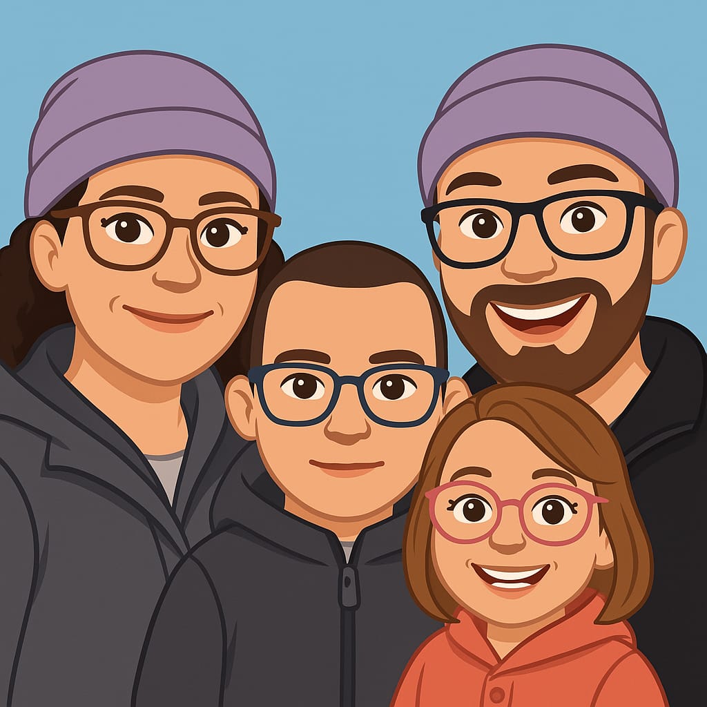 Cartoon afbeelding van ons gezin